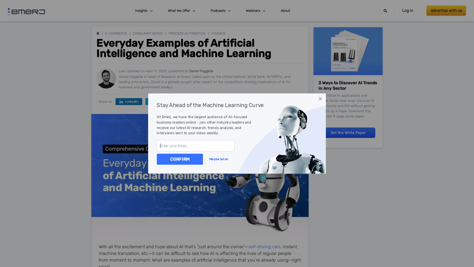 Everyday Examples of Artificial Intelligence and Machine Learning | Emerj Artificial Intelligence Research